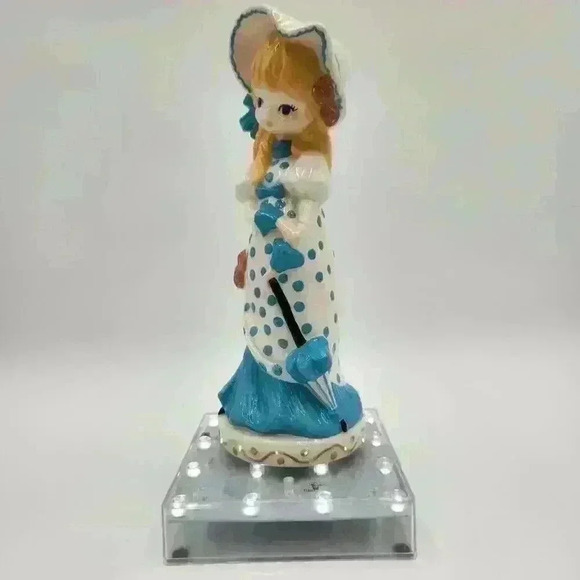 Sweet 10" Vintage Parasol Figurine For The Little Blonde‎ In Your Life! - Picture 8 of 12